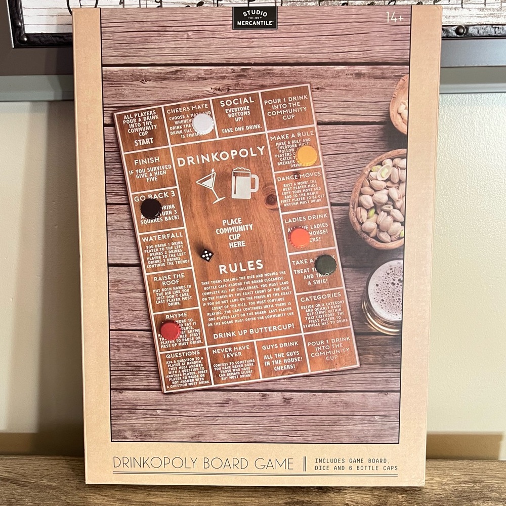 NIB Drinkopoly Game Studio Mercantile Drinking Game Party